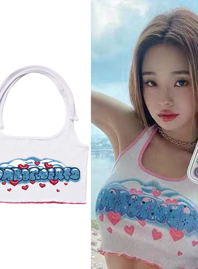 billkong宋智雅同款街头嘻哈简单绑带背心短款无袖内搭闺蜜姐妹装