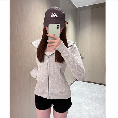 billkong lulu同款修身卫衣外套女春秋款上衣穿搭短款三季穿运动