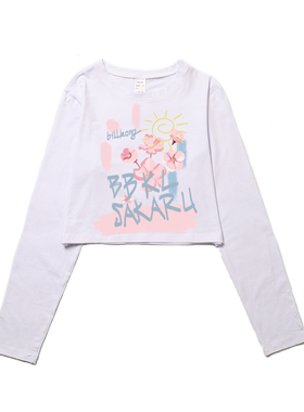 billkong2022夏季纯欲甜妹ins千禧小众港味复古露脐长袖短款上衣