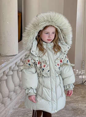 juji•橘寄【扶摇】女童杜邦三防白鹅绒服D8200清风绿