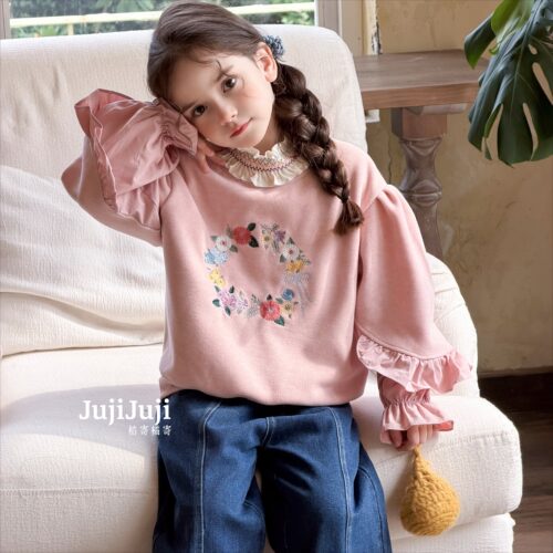 juji•橘寄 26秋款上新 林间小花女童卫衣A8809