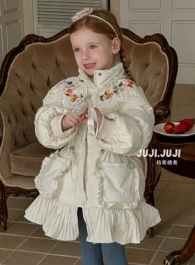 juji•橘寄【仙羽】女童杜邦三防白鹅绒服D8207杏色