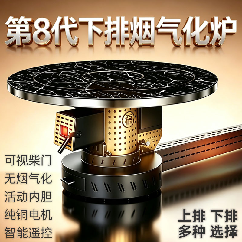 炉炉顺下排烟地烟道无烟汽化炉
