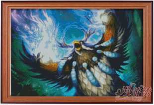 [精准印花可定制图案]魔兽世界十字绣咆哮的枭兽德鲁伊鹌鹑德