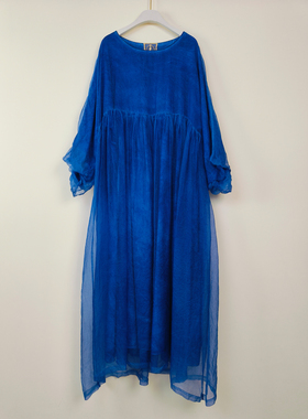 高端桑蚕丝国际春奢华大气宽松大码秋季杭州洋气真丝大牌连衣裙女