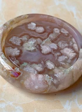 冰透绿色樱花玛瑙菜园子百搭手镯