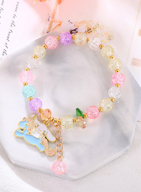 儿童水晶手链可爱卡通少女韩版首饰合金珐琅手链 库洛米学生手链
