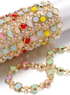 渐变色水晶玻璃儿童手链 琉璃学生手环手串首手饰