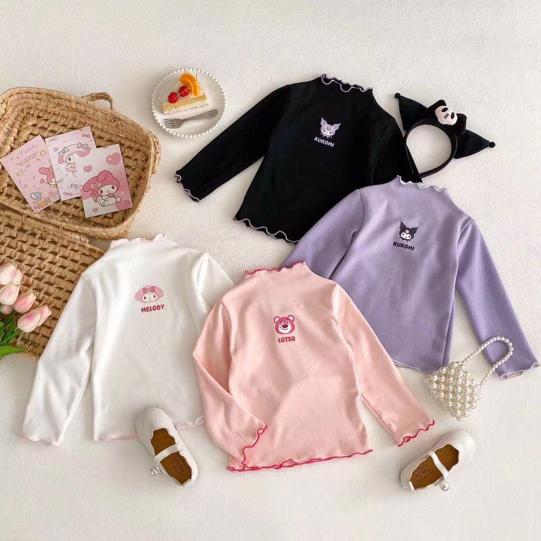 女童卡通半高领保暖打底