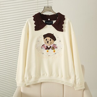 2025秋冬新款学院风俏皮舒适活力重工翻领长袖卫衣女TTMA254903P