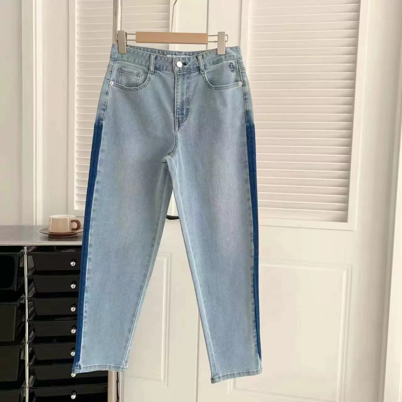 2024春季新款女装学院复古宽松高腰牛仔裤烟管裤长裤TTTJ241203T,女装/女士精品,牛仔裤,淘宝优惠券,粉丝福利购,淘宝优惠卷