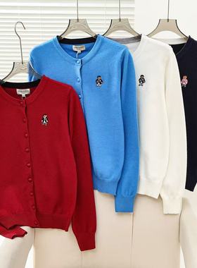 2026春季新款女装学院风休闲刺绣针织衫圆领毛衣开衫TTCK2652C2K