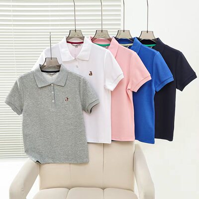 2026夏季新新款学院风休闲简约刺绣Polo领短袖T恤女TTHA2624CNE