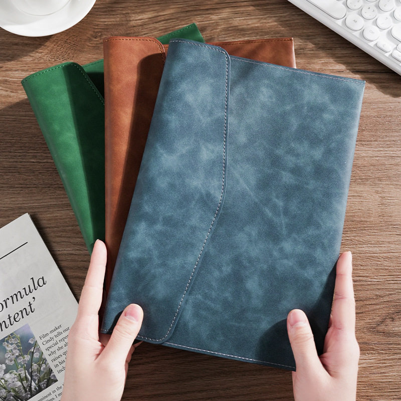 现货A4PU皮质文件袋简约大容量高颜值磁扣防水收纳袋A5商务办公资