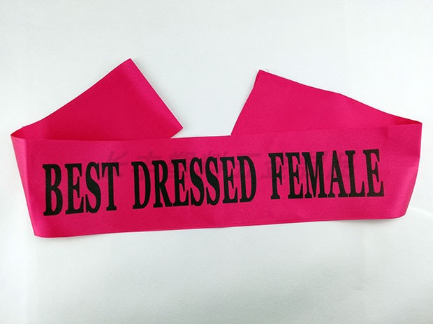 BEST DRESSED MALE/FEMAL 单身派对迎宾带 舞会颁奖礼仪肩带定制