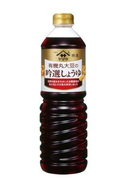 日本进口山佐特选有机丸大豆吟选酱油1L包装