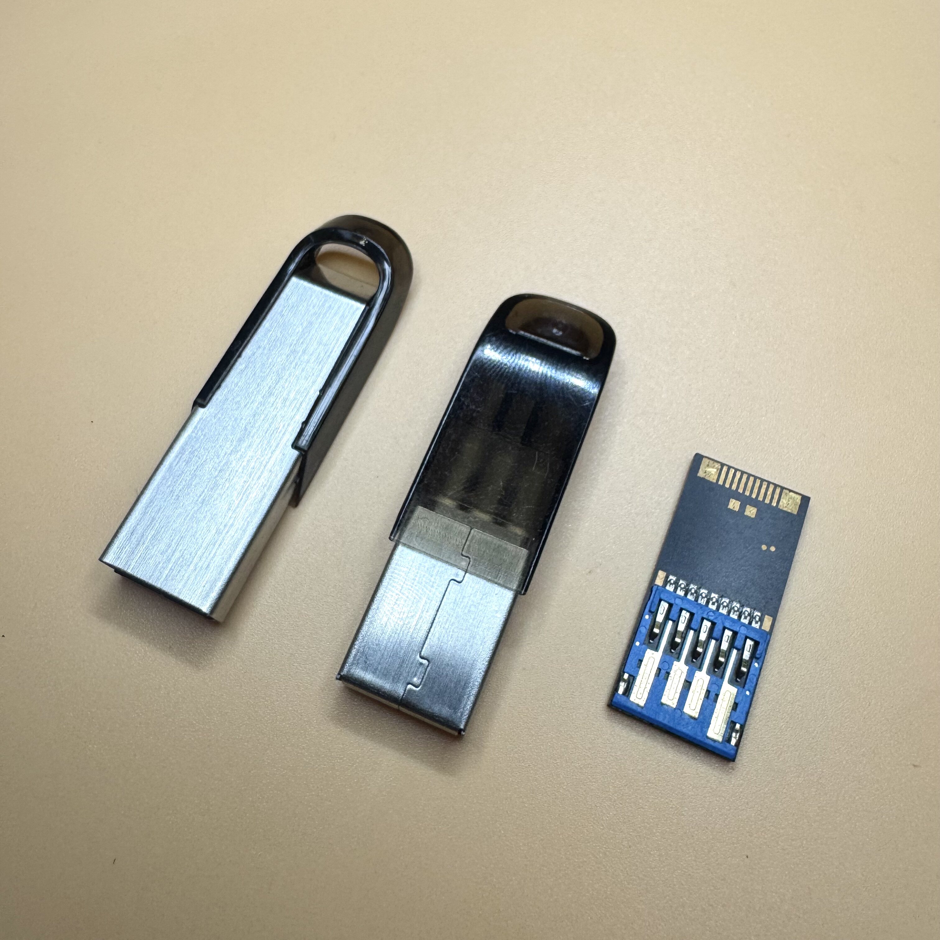 金属U盘外壳简约大气灰银适用长款黑胶体3.0
