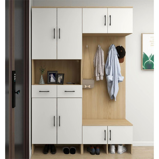 门厅柜鞋柜衣帽柜一体多功能入户玄关柜欧式鞋柜定制收纳大容量