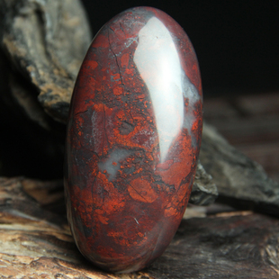 红霞精品天然桂林鸡血玉原石手把件鸡血石手玩件玉石随身把玩玉器