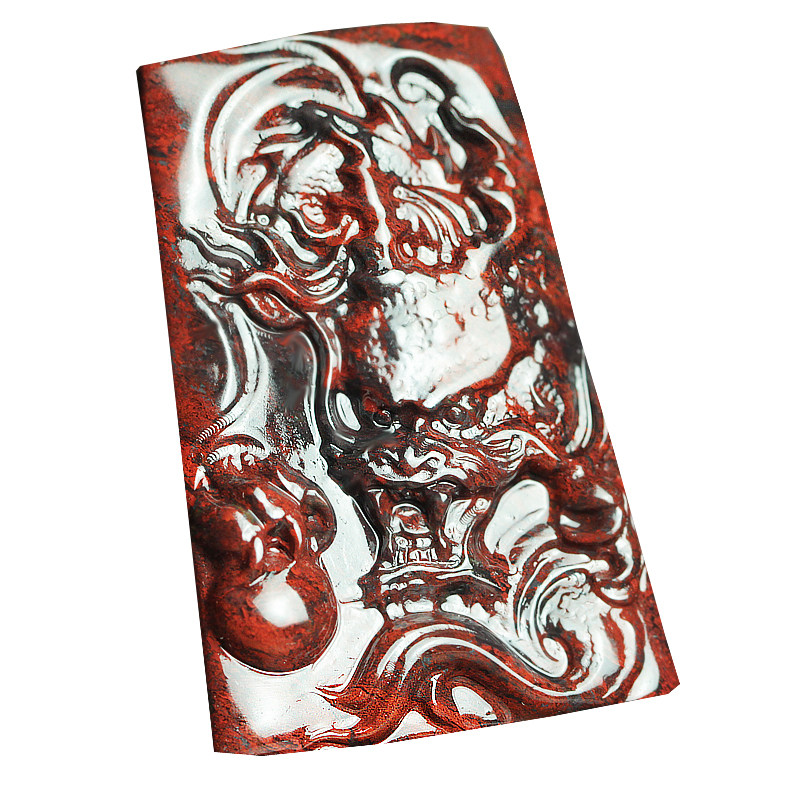 狂欢特价精品天然桂林鸡血玉龙吊坠玉石龙牌挂件项链生肖龙玉器男