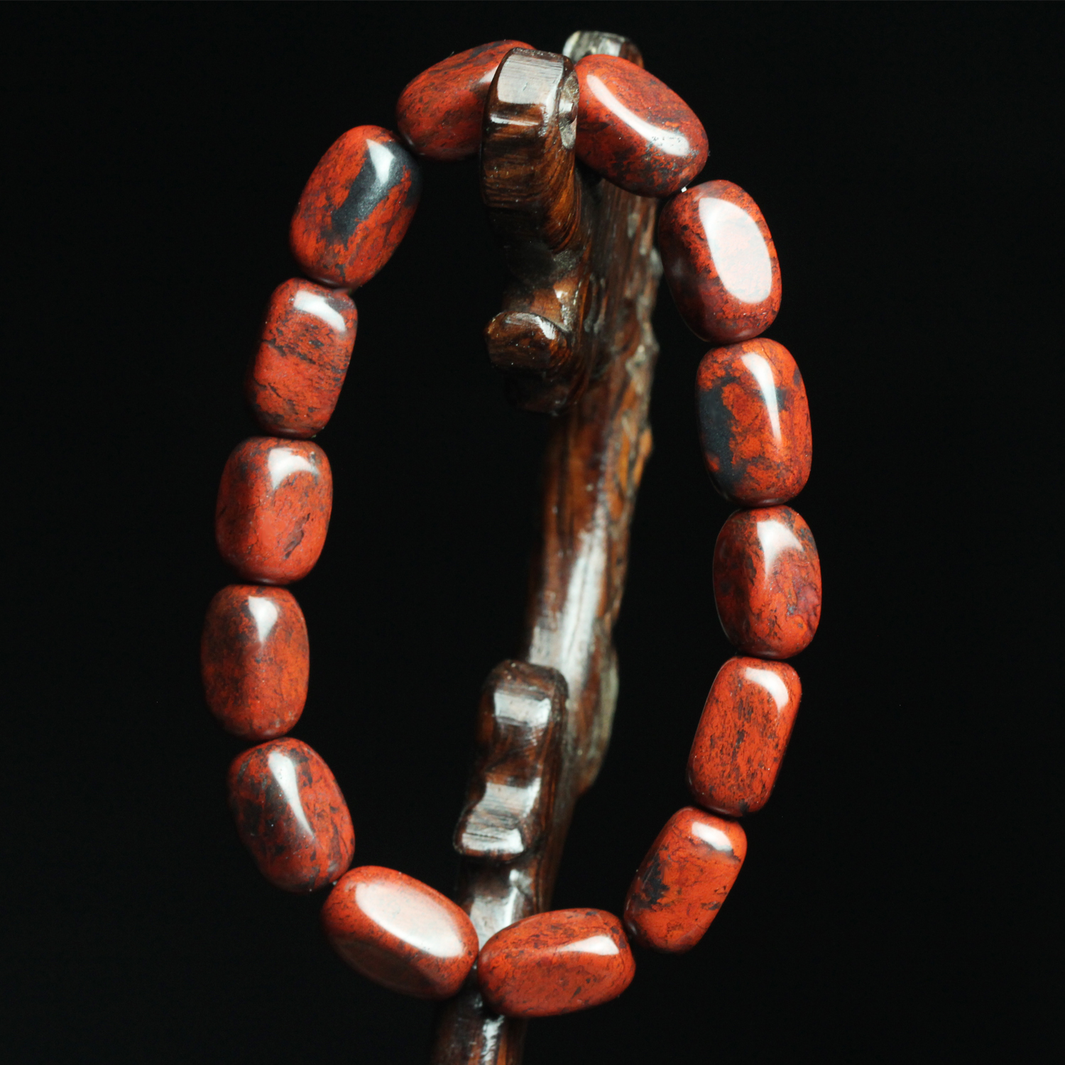 桂林鸡血玉原石手链鸡血石手串