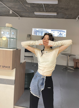 速发！MOMONANA秋季新品断袖打底百搭显瘦针织衫