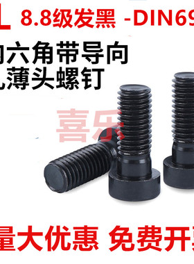 8.8级10.9级发黑DIN6912内六角薄圆柱头带导向孔螺钉螺栓M4-M30