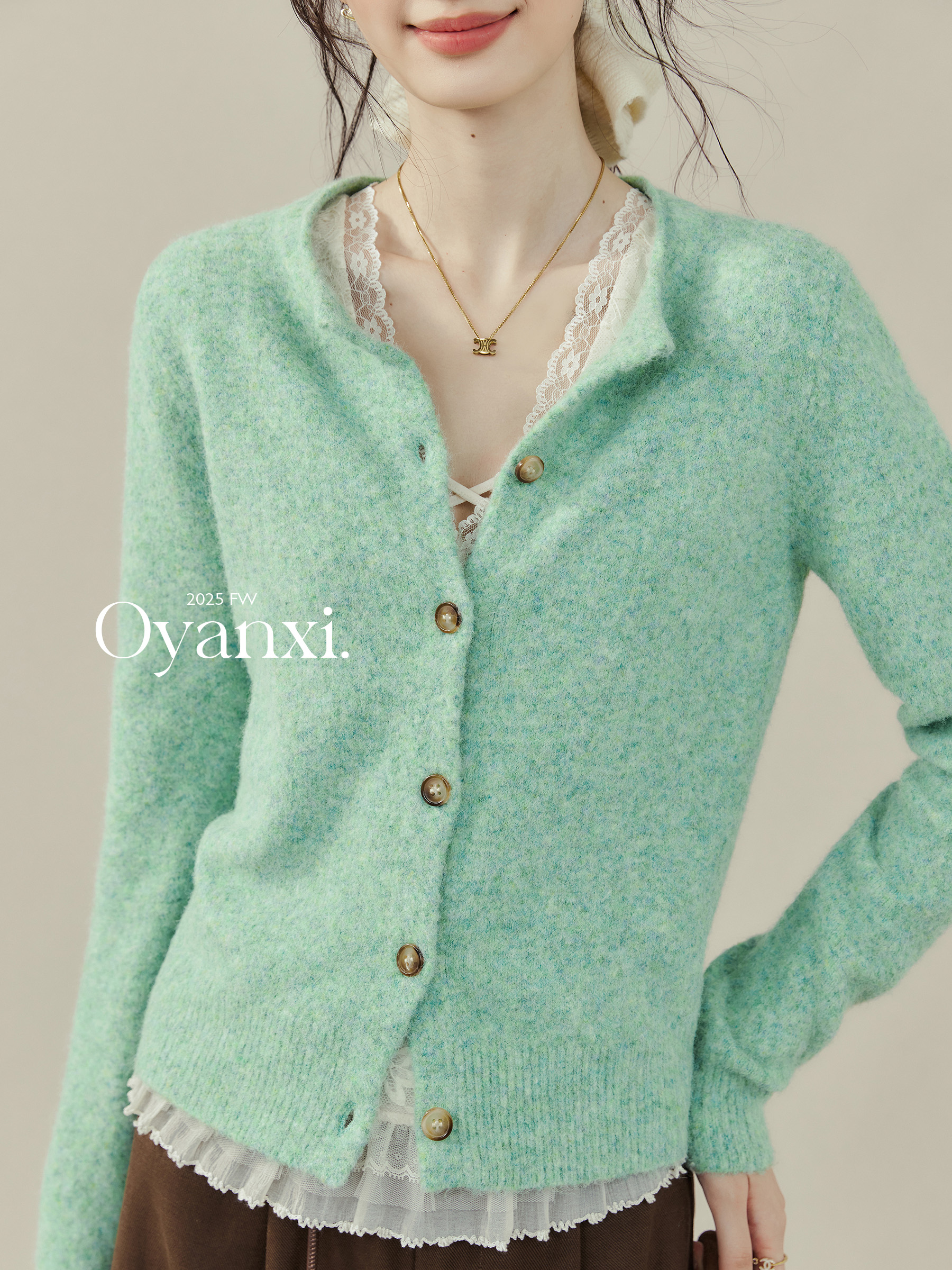 the Wizard of oz Mint Green Knitted Cardigan Sweater Jacket for Women, New Autumn Soft and Cozy Top