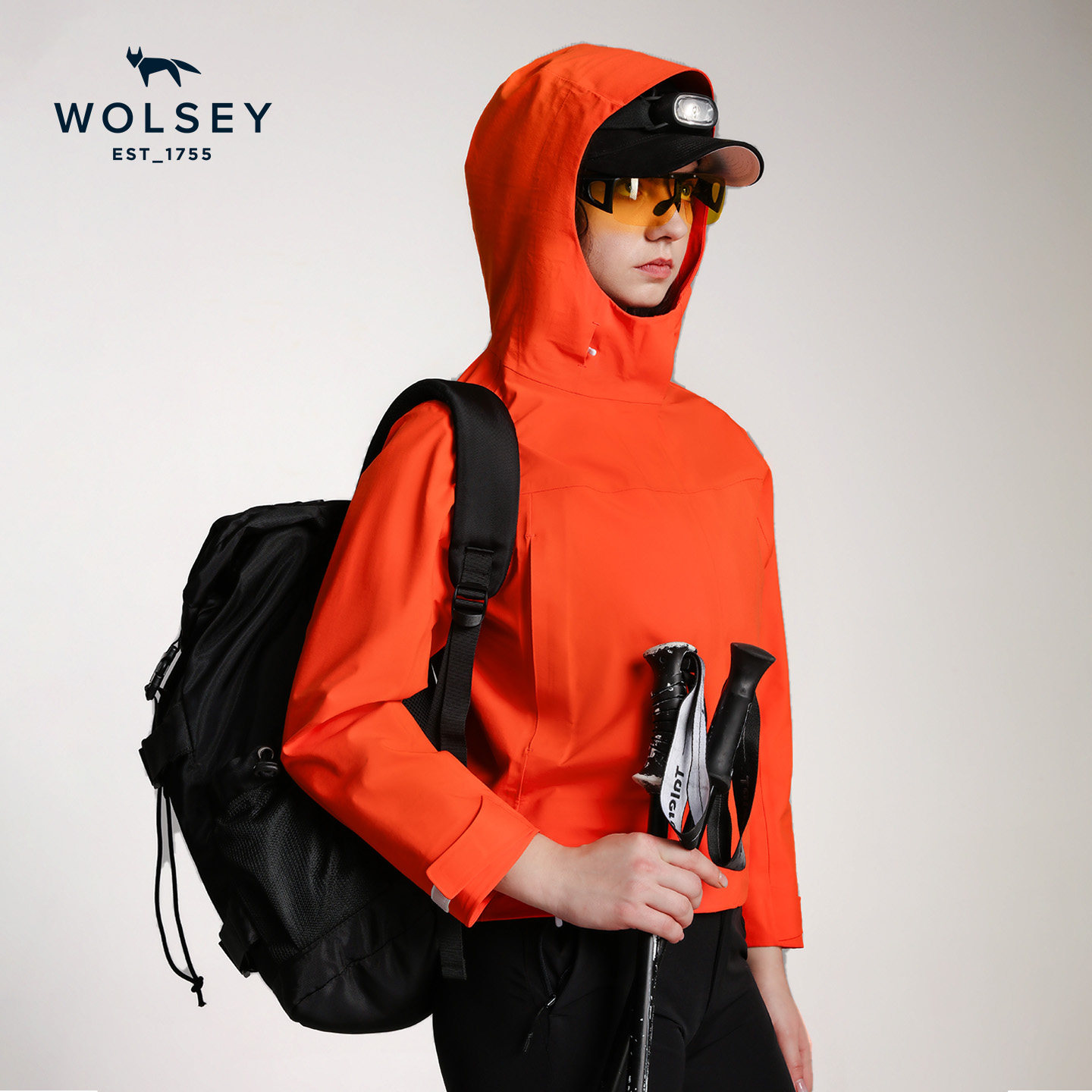 【专属】WOLSEY女款3L压胶冲锋衣防水透湿外套通勤风衣防风防雨