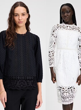 代购64折起kate spade美国官网guipure lace蕾丝上衣长袖连衣裙