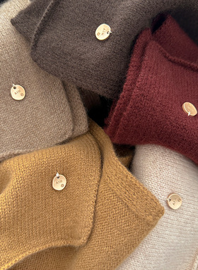 高品质2025新款经典感全羊毛细针织复古围巾女冬季新款简约软围脖