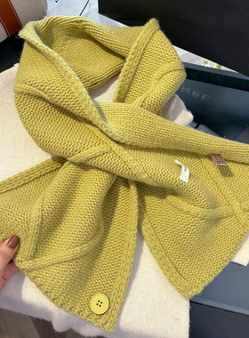 秋冬保暖毛线针织围巾新款时尚气质感保暖围巾女士百搭围巾