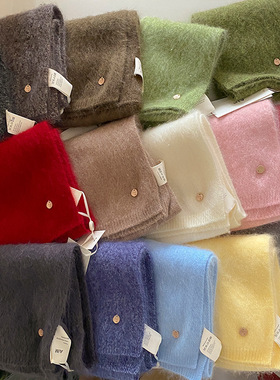 2025新款冬季时尚纯色围巾韩系百搭氛围感保暖护颈围脖冬季女