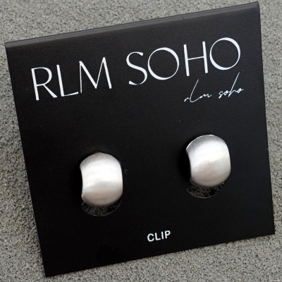 拉睦RLM SOHO拉丝镀银森女文艺范冷淡风几何个性耳夹(无耳洞佩戴)