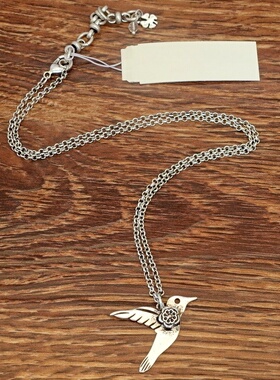 西洋欧美镀银花朵和平鸽森女文艺范复古VINTAGE百搭项链