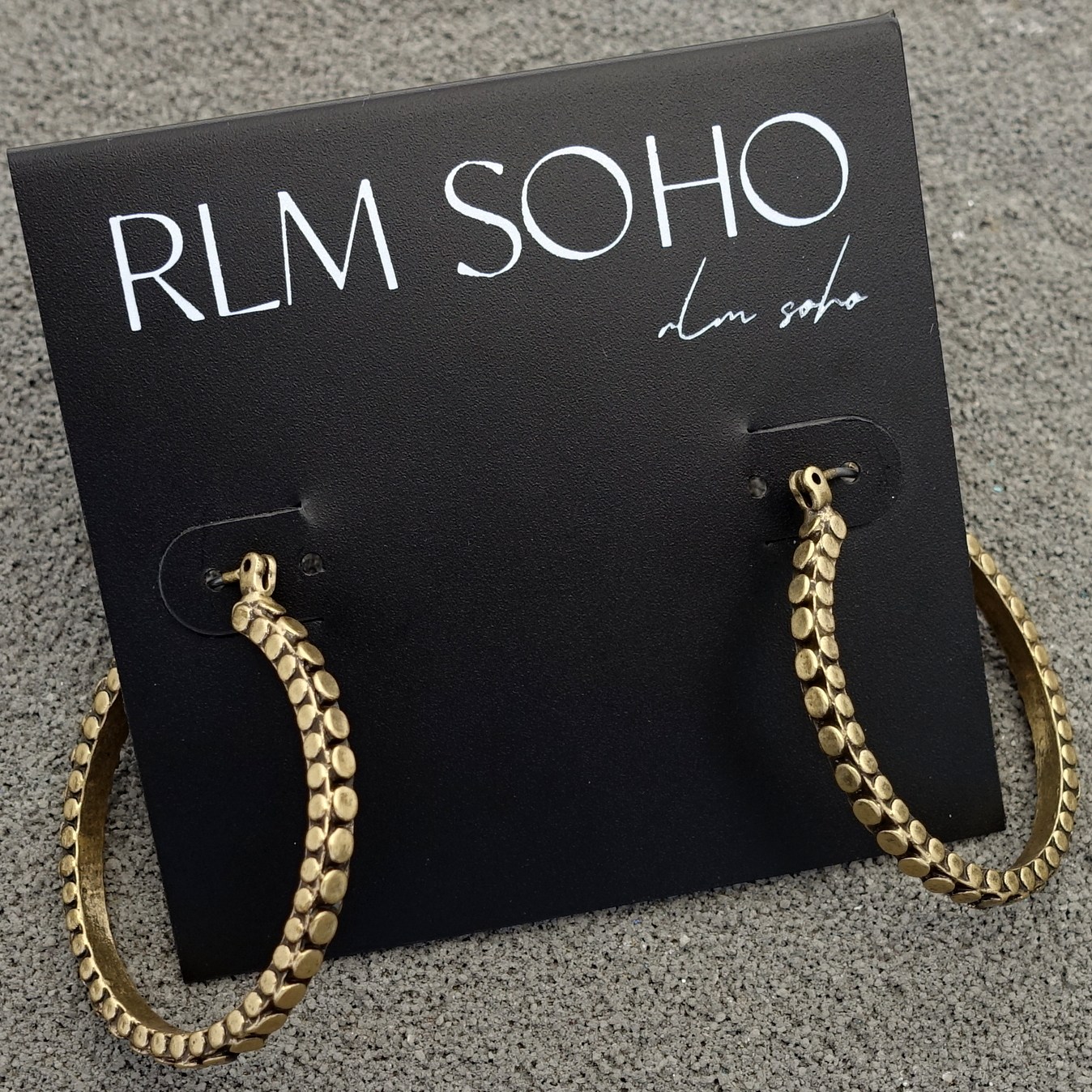 拉睦RLM SOHO做旧金银复古VINTAGE几何椭圆森女文艺范耳环圈饰品