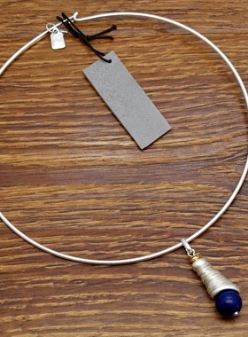 西洋欧美风手工绕丝青金石设计师腔调森女文艺术气质潮人个性项圈