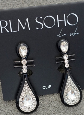 拉睦RLM SOHO璀璨镶钻度假摄影宴会婚纱礼服裙耳夹(无耳洞佩戴)
