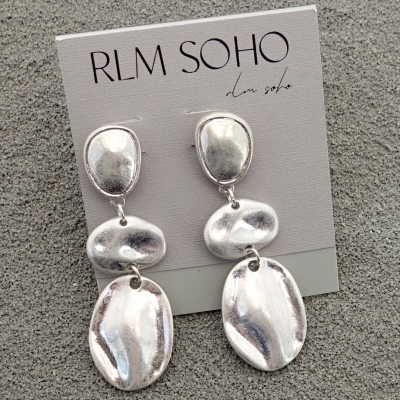 拉睦RLM SOHO亚光金银双色设计师腔调文艺嘻哈朋克摇滚范耳钉针坠