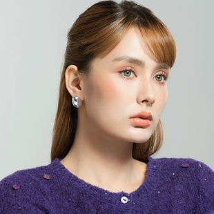 创意别致蚕豆腰果造型设计师气质森女文艺范个性 潮人造型耳钉针饰