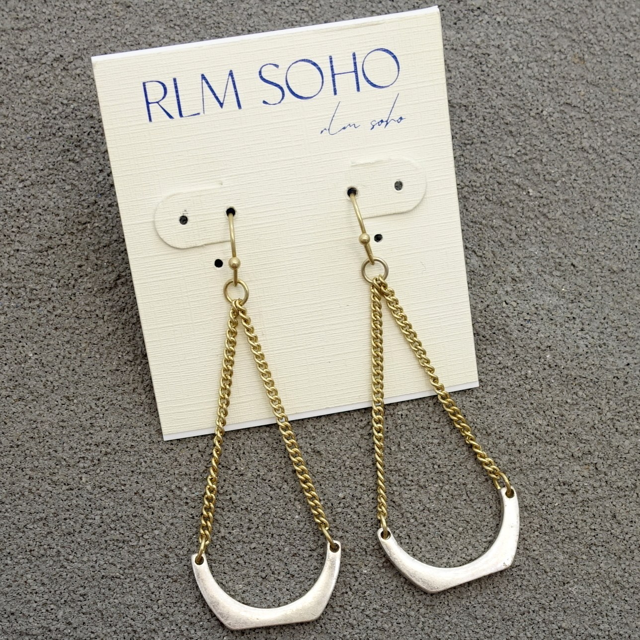 拉睦RLM SOHO纤美流苏细链几何吊坠双色拼接森女文艺范耳环坠饰品