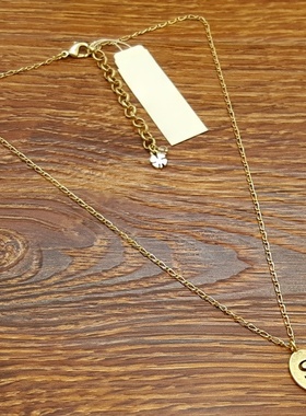 亚光磨花镀金字母S小清新森女文艺范简洁百搭创意复古风小项链