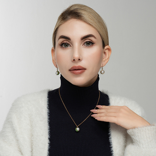 小清新森女文艺范通勤休闲风简洁百搭耳环坠项链套装