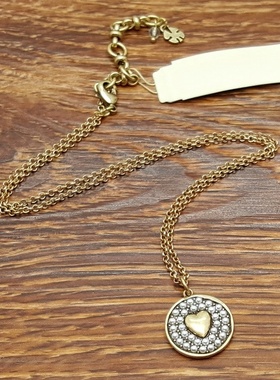 嵌珠桃心爱心字母LOVE森女文艺范复古VINTAGE别致个性项链