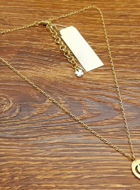 亚光磨花镀金字母O小清新森女文艺范简洁百搭创意复古风小项链