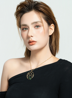 创意别致绿色珐琅彩釉小鸟森女文艺范复古VINTAGE小项链