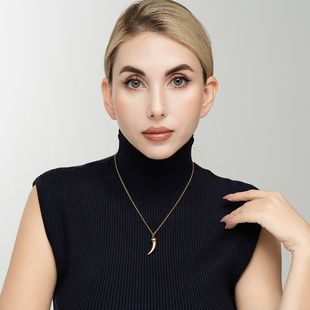 哑光金色牛气冲天小牛角森女文艺范复古VINTAGE简洁百搭项链