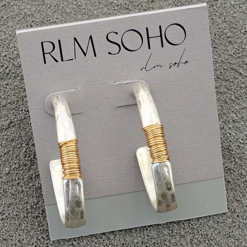 拉睦SOHO手工做绕丝设计师腔调森女文艺术气质潮人耳钉针环饰品