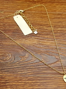 亚光磨花镀金字母V小清新森女文艺范简洁百搭创意复古风小项链