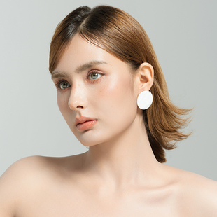 西洋欧美风天然珍贝母贝壳设计师腔调森女文艺范潮人个性 耳钉针饰